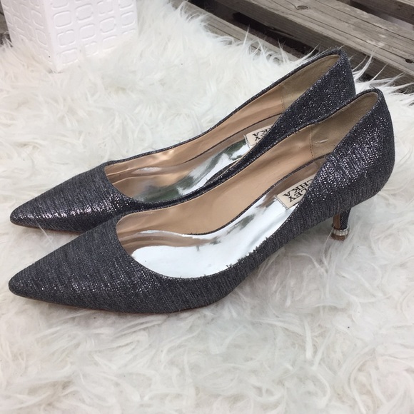 pewter kitten heel shoes
